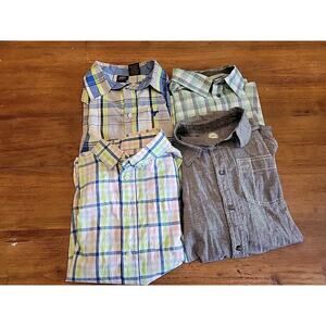 Boys Youth Button Down Shirt Lot Of 4 Plaid Size L XL
